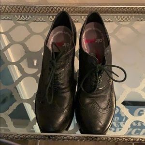 Black oxford booties